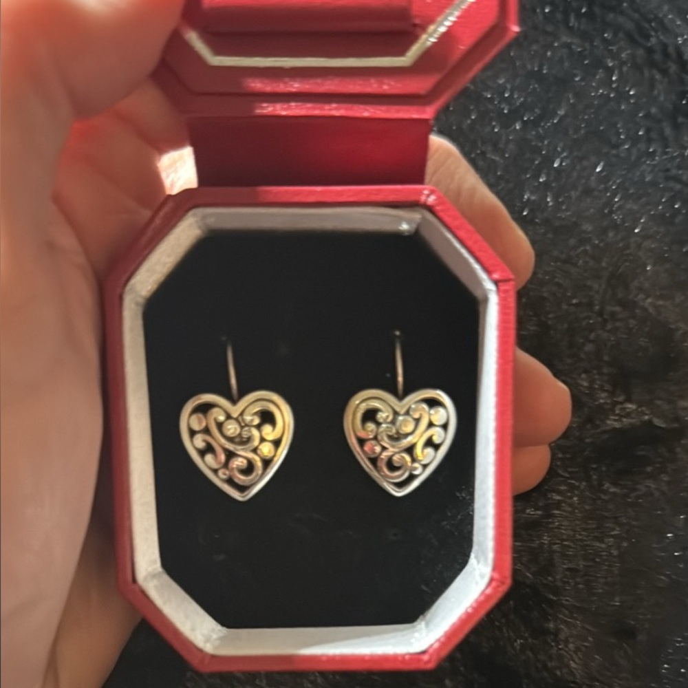 Brighton Contempo Elegant Heart-Shaped Silver Earrings